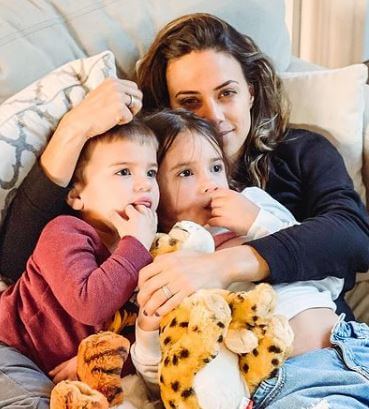 Jolie Rae Caussin with her mother Jana Kramer and brother Jace Joseph Caussin 